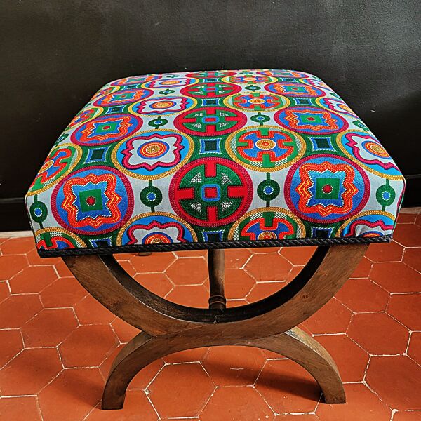 Tabouret curule - Pouf - Repose pied - Banc