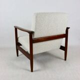 Fauteuil Boucle GFM-142 en ivoire blanc attribué à Edmund Homa, années 1970