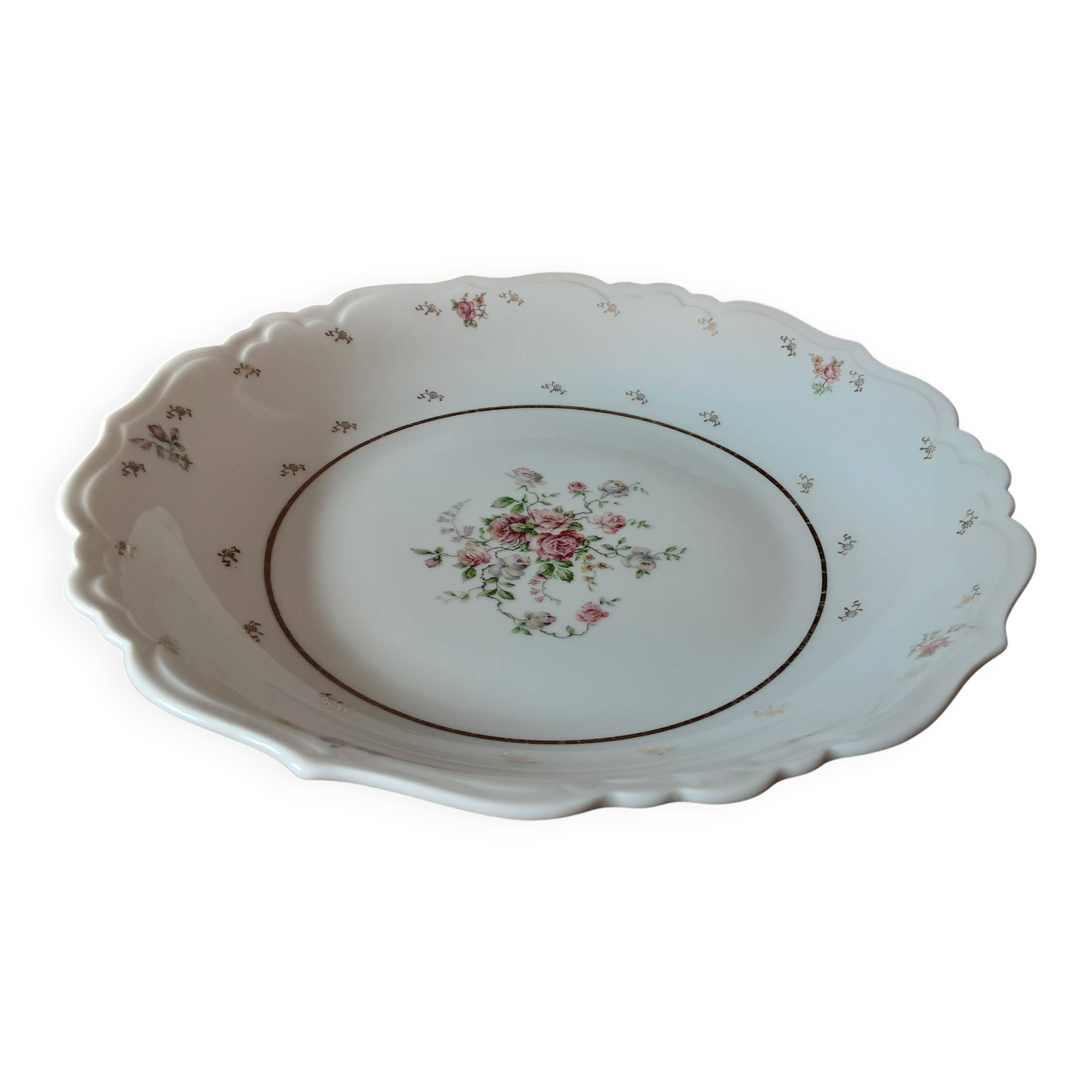 Authentic Julien Michelaud Limoges porcelain round dish