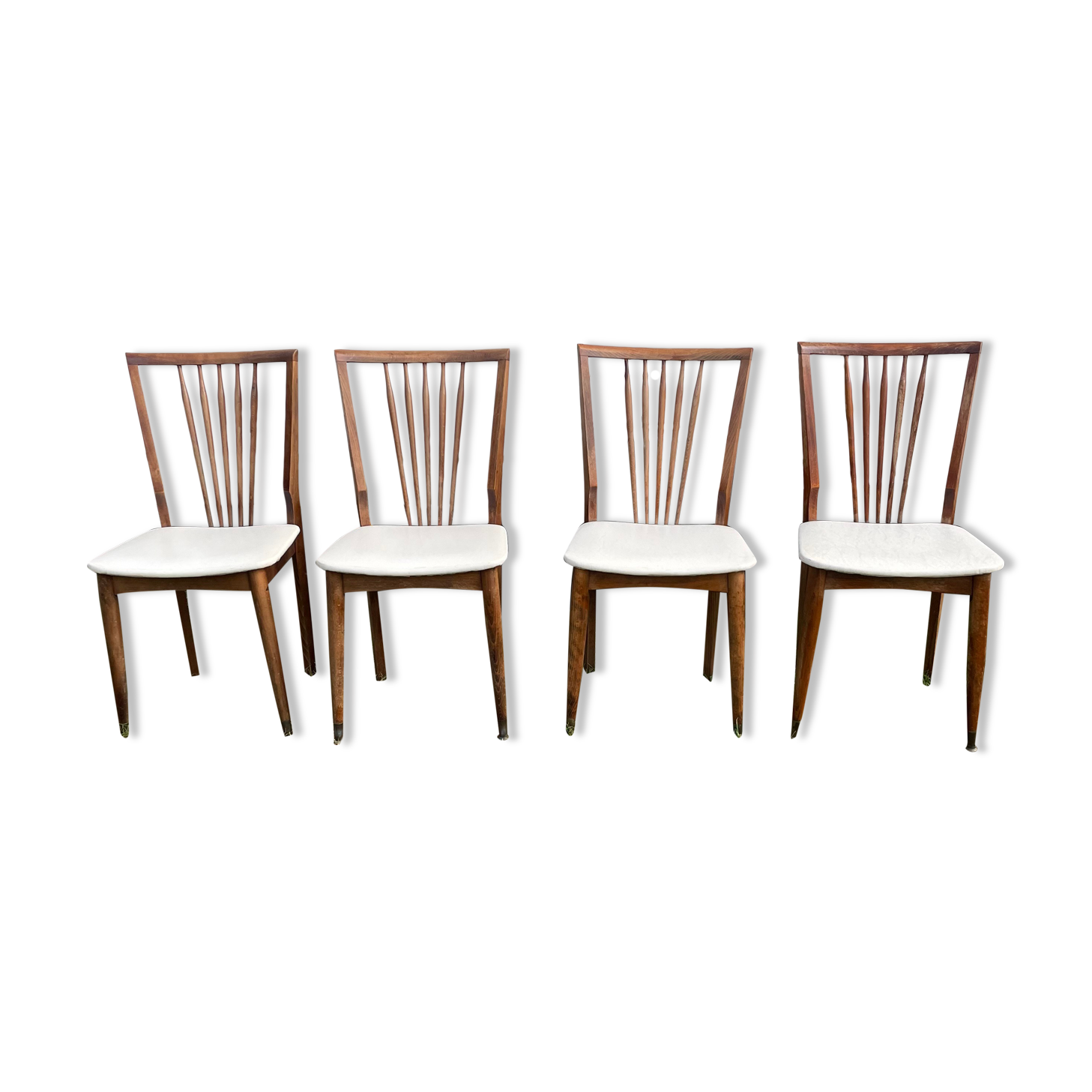 Set 4 chairs white vintage year 60