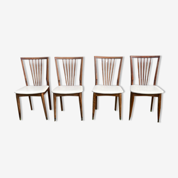 Set 4 chairs white vintage year 60