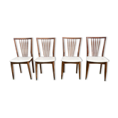Set 4 chaises blanche vintage année 60
