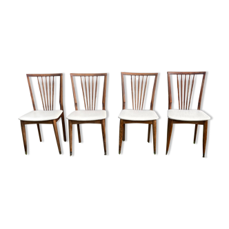 Set 4 chaises blanche vintage année 60
