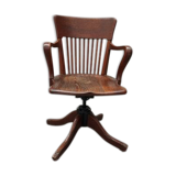 Old American office chair circa 1940 in oak