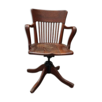 Old American office chair circa 1940 in oak