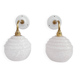 Clichy glass swan neck wall lamp