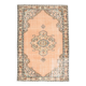 6x9 Peach & Light Green Oriental Vintage Area Rug, 183x273Cm