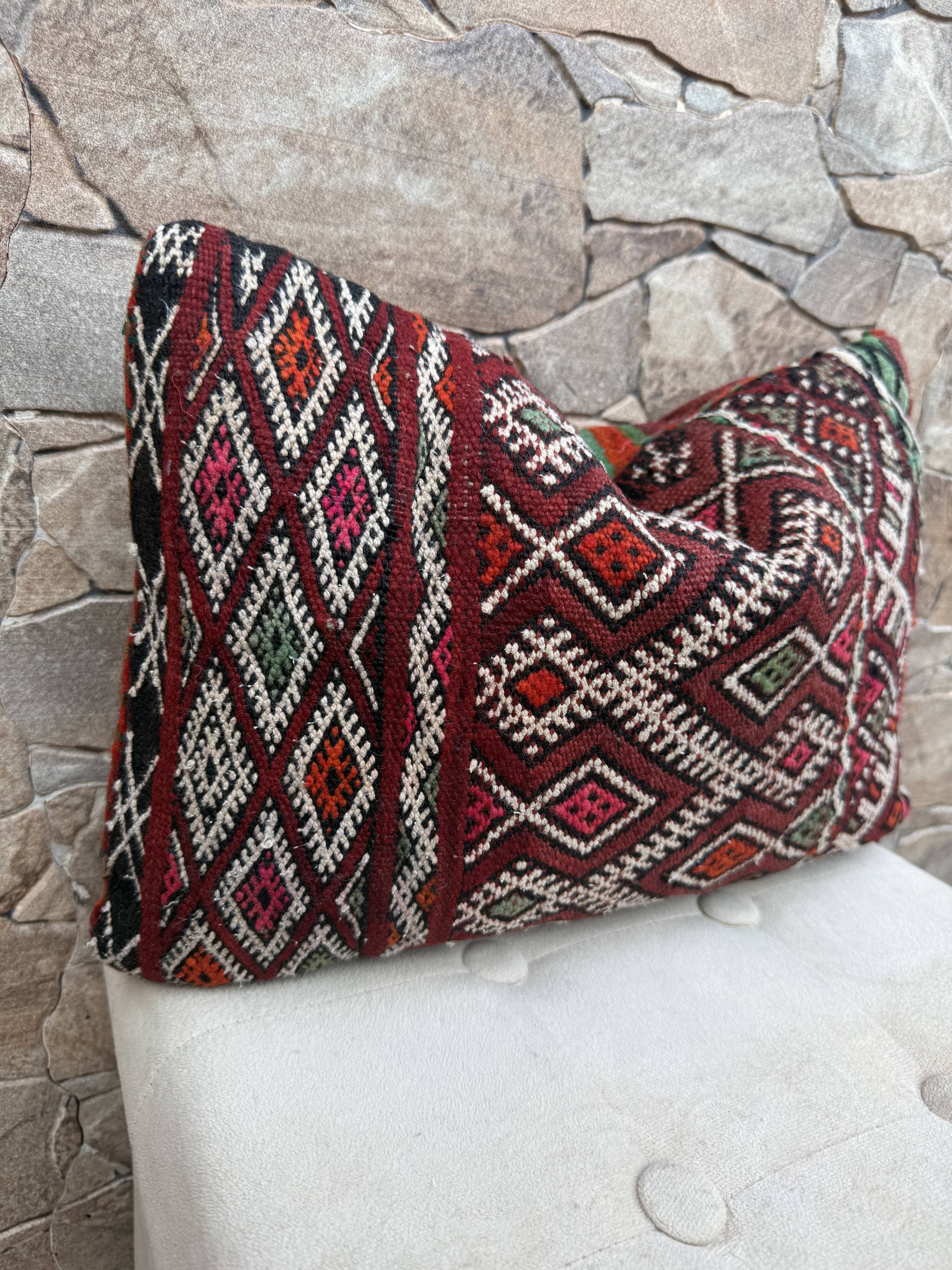 Moroccan pillowcase, Berber cushion cover, woven pillowcase