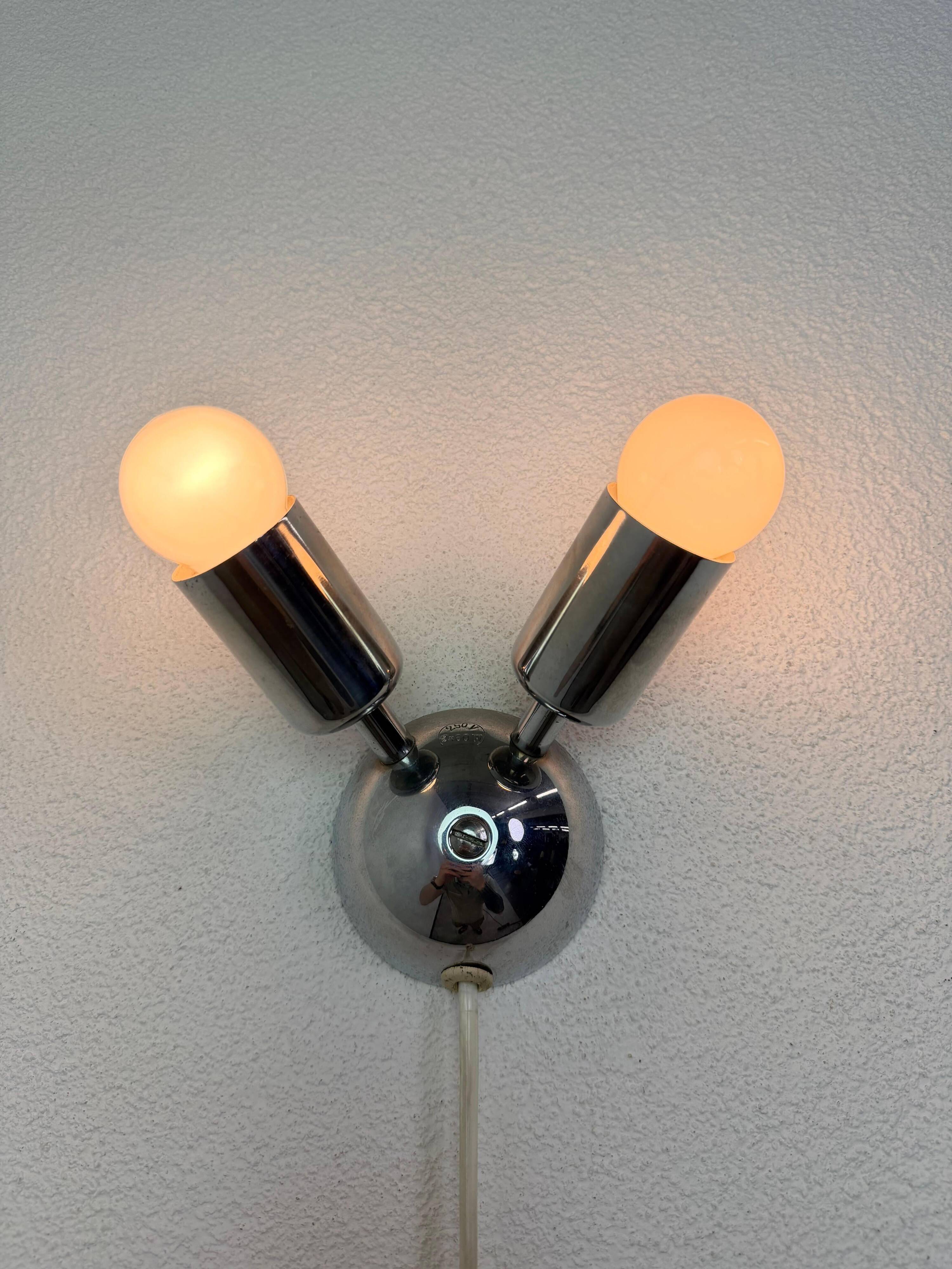 Mid-century modern wall lamp signed Drupol