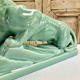Cracked lioness sculpture art deco 1930 signed odyv