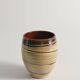 Hand-Painted Earthenware Vase with Creme and Black Graphic Decor, Sweden