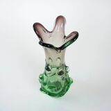 Green vase, Murano glass, 1960s, made in Italy