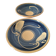 Pair of handcrafted bowls by Le Fer Rouge with blue and beige decor