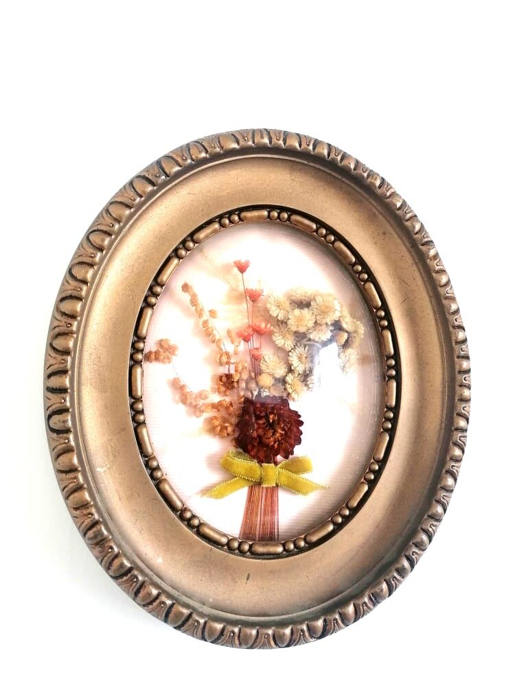 Domed frame dried flowers