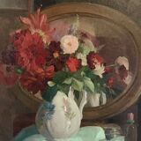 Michel Dubost (1879-1952) - Bouquet de fleurs - Huile sur panneau.