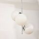Chrome vintage chandelier with globes – 1970s modernist design
