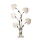 Antonio Pavia. Large lamp in silvered brass and silk. 1970s.
