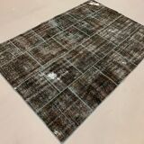 Distressed vintage turkish patchwork rug 217x151 cm wool medium
