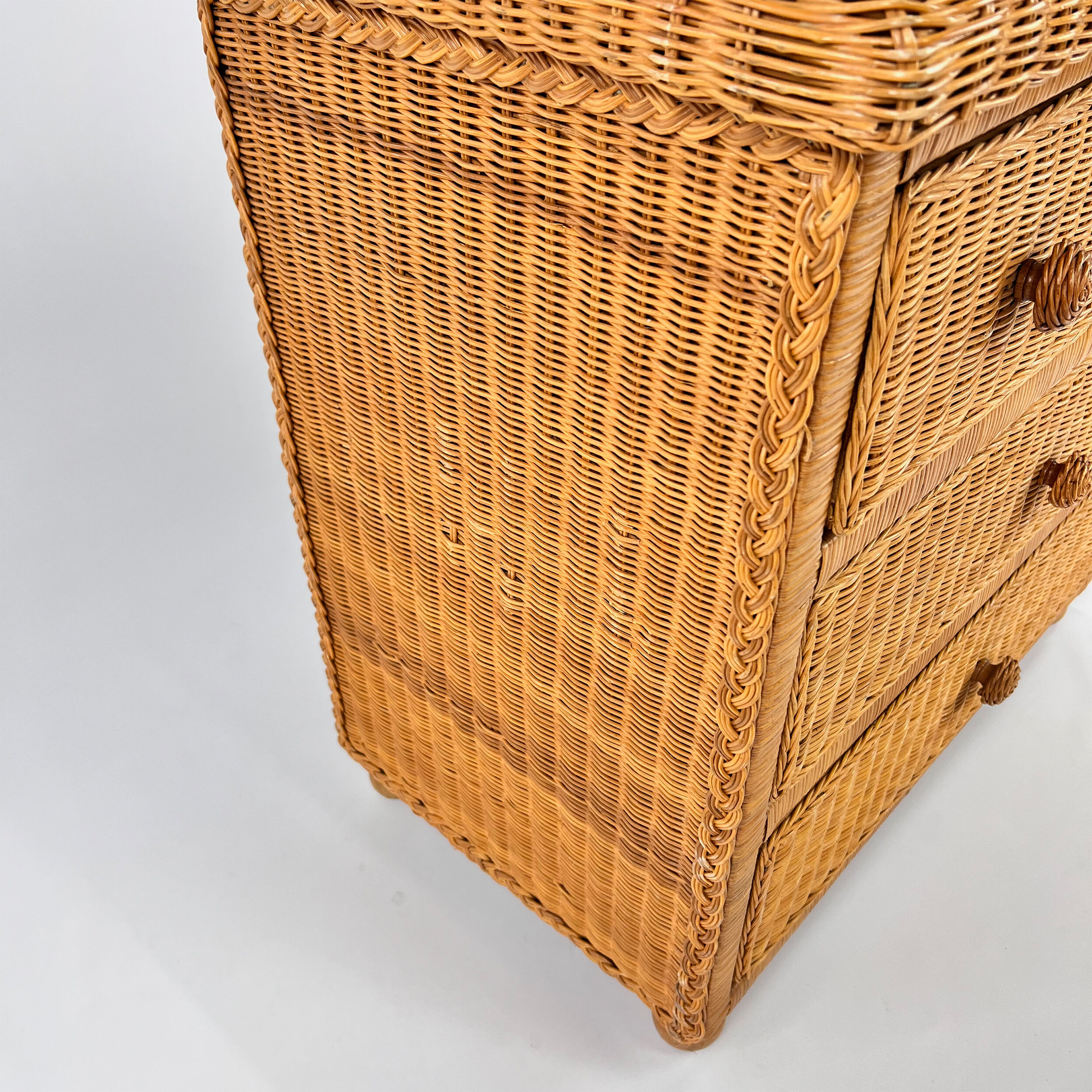 Vintage rattan chest of drawers 1970s