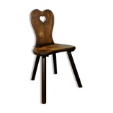 Brutalist chair "heart" tinted solid wood