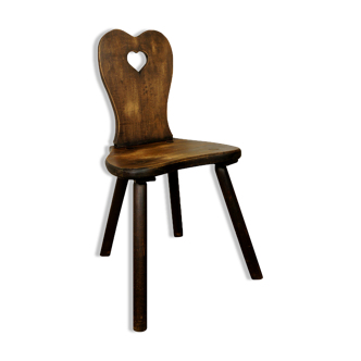 Brutalist chair "heart" tinted solid wood