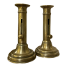 Pair of antique candlesticks with brass system