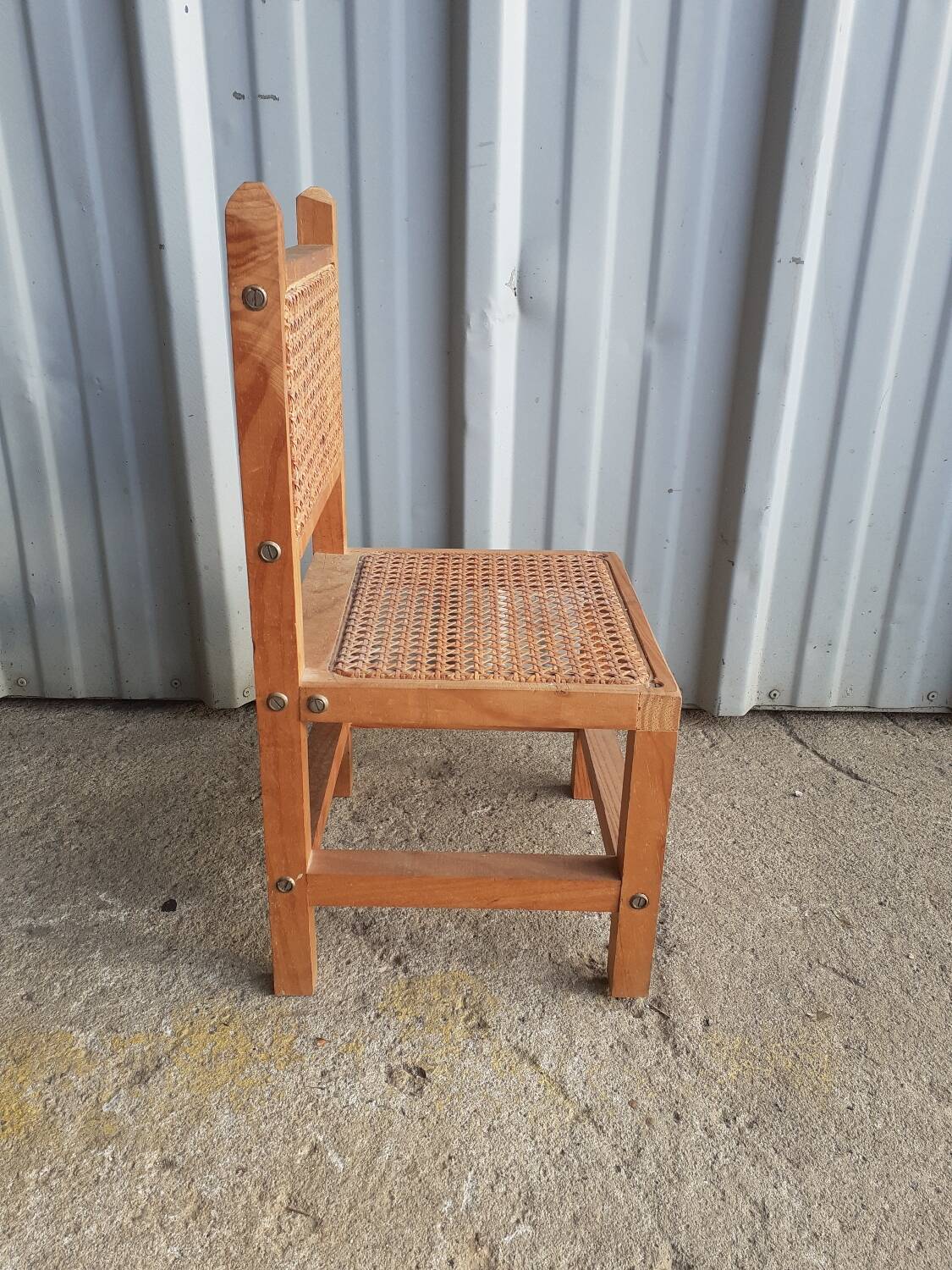 Wooden and cane children's chair