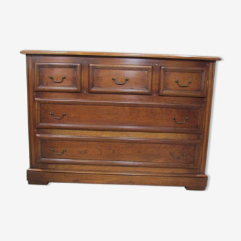 Commode tricoire en acajou , 5 tiroirs de qualité