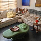 Table basse verte Canyon en mortex organique par Objet Bizaar