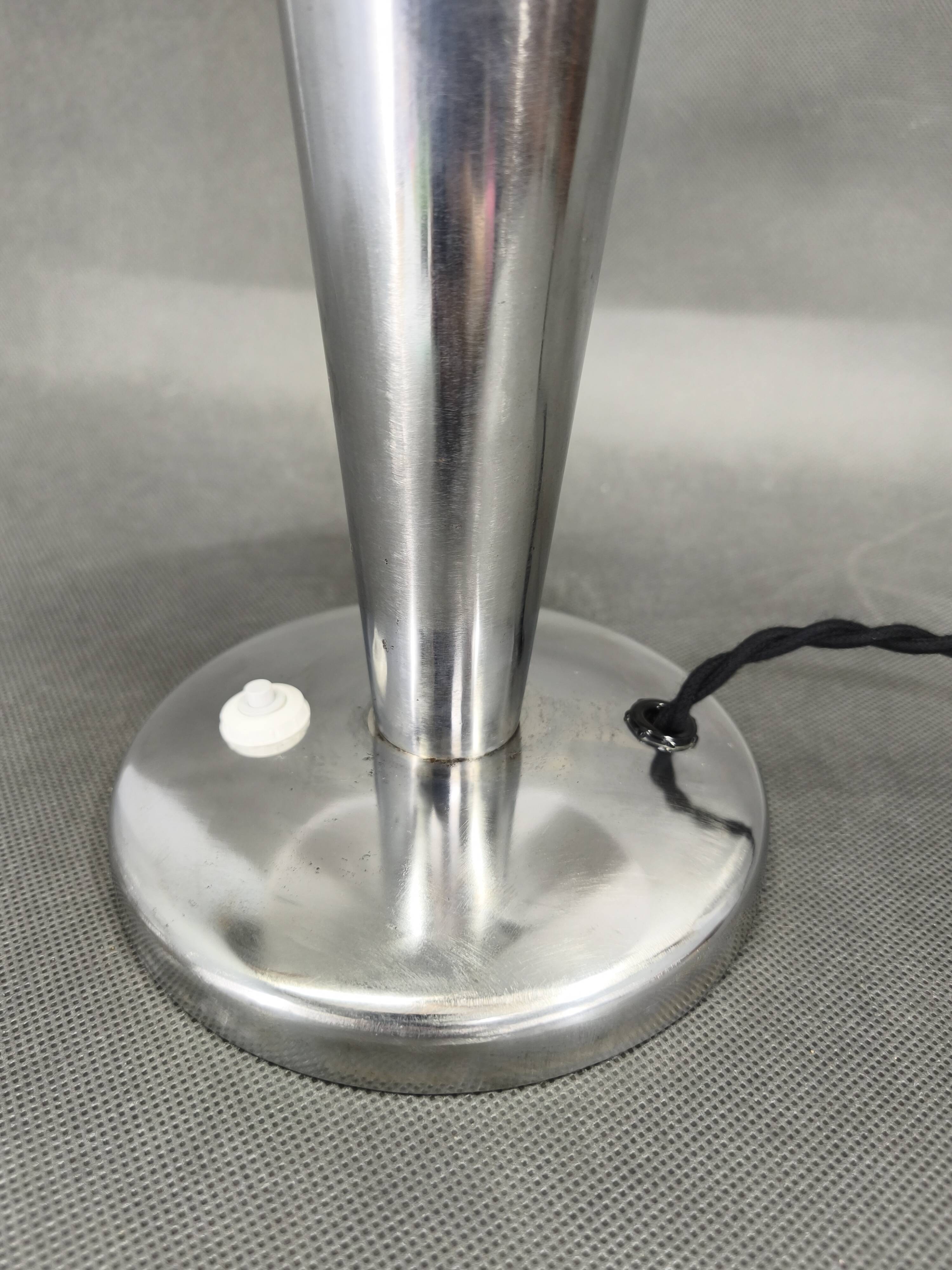 Lampe de table Bauhaus en chrome avec abat-jour réglable, années 1930