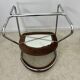 Set of 4 chrome tubular chairs Italian design from the 70s vintage fabric and metal