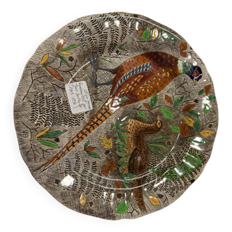 Assiette plate faisans - Gien – Décor Rambouillet