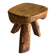 Tabouret tripode brutaliste bois Olivier design 50/60