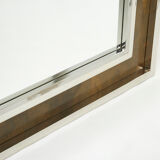 Miroir chrome métal cuivré Industriel par Belgo Chrome 1970 130x130cm