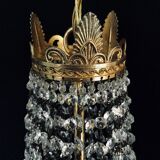 Bronze and crystal hot air balloon chandelier