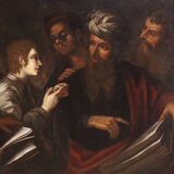 Great 17th century Italian painting, Christ among the Doctors in the Temple