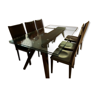 Table Roche Bobois et 6 chaises