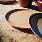 Set of 4 plates in sandstone Sarreguemines pink beige
