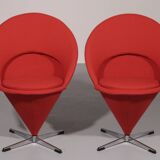 Chaises Verner Panton Modèle Cone K1 par Plus Linje années 60