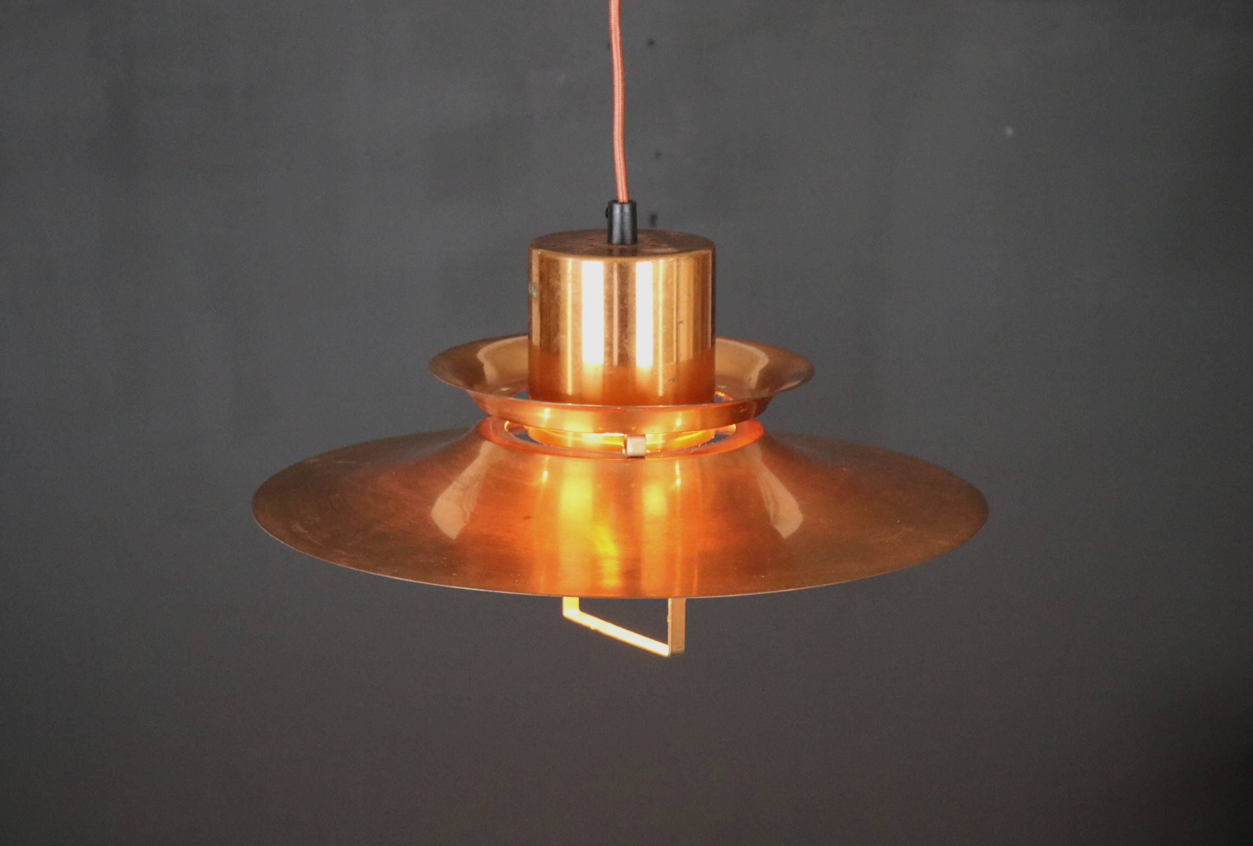 Scandinavian midcentury Design Lamp by Vitrika | solid copper black style | 1960s | Scandinavian
