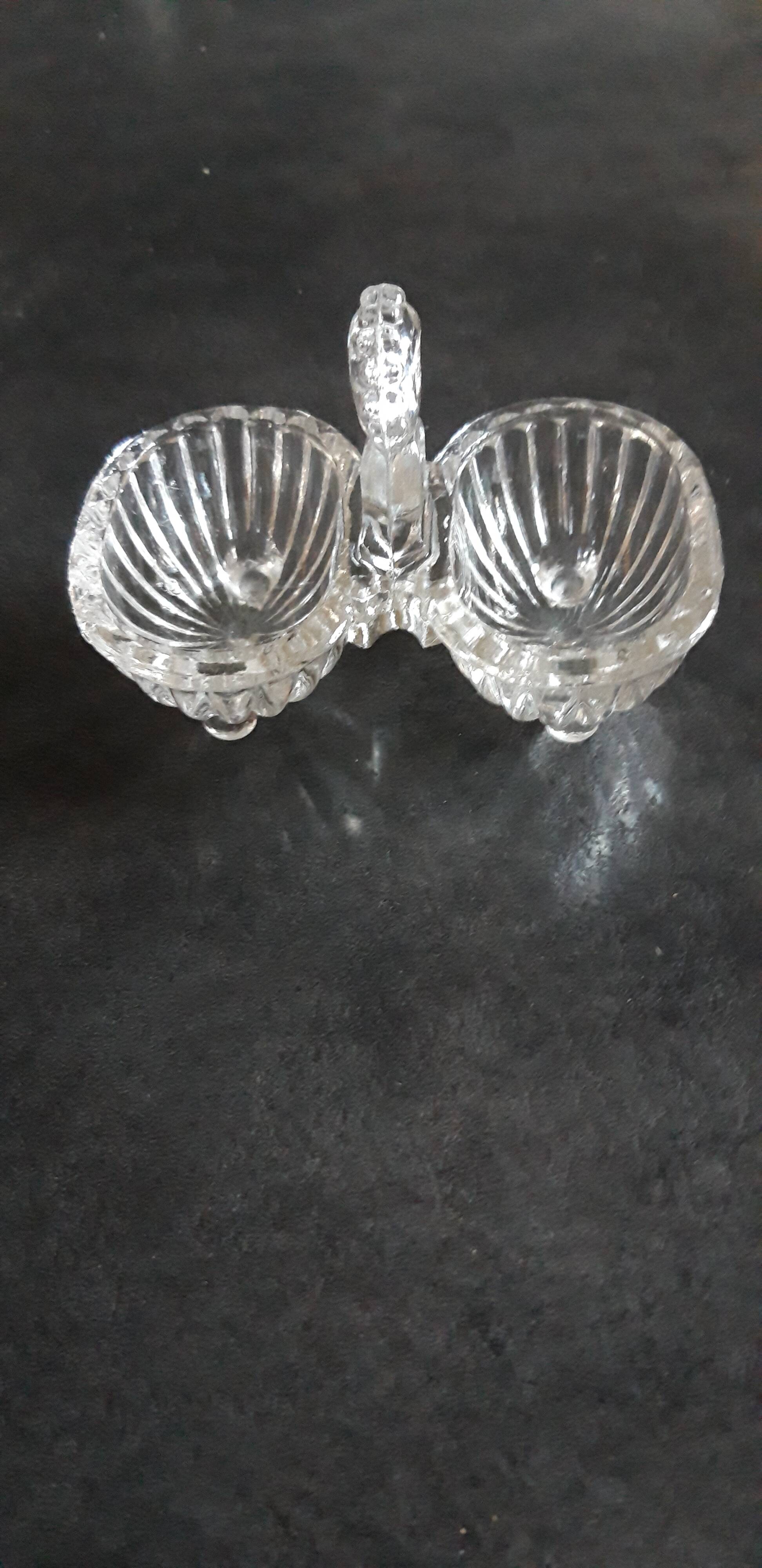 vintage Salière poivrière en verre transparent