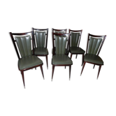 Series of 6 chairs 1960 in macassar and skyl