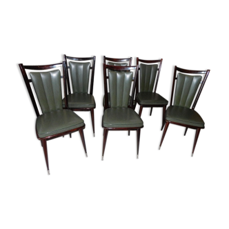 Series of 6 chairs 1960 in macassar and skyl