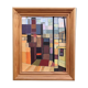 Mid-Century Modern "Cubist View" Vintage Cubist Oil Painting, Framed