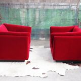 Post-modern red chaise longue by Metropolitan of San Francisco