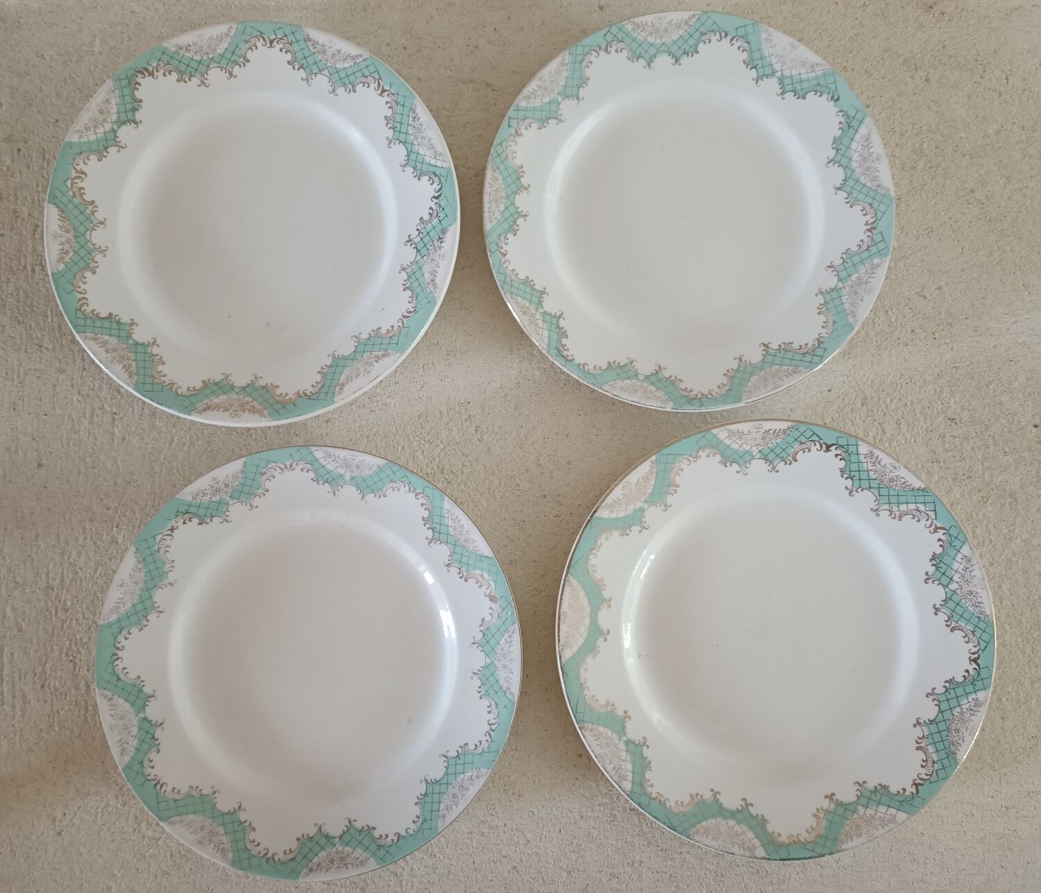 4 plates iron earth Sarreguemines