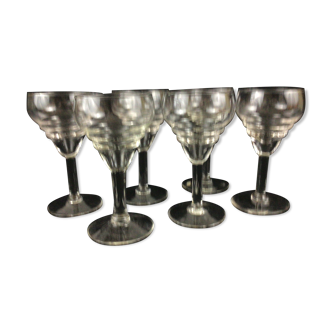 Set of 6 glasses of bistro counter XIXEME