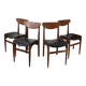 4 chaises scandinaves en bois massif, 1960