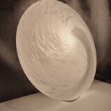 Vintage Murano glass handcrafted flush mount light fuxture white gray swirl globe lamp midcentury modern lighting wall ceiling retro lamp
