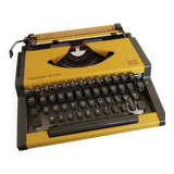 Vintage yellow portable typewriter, functional, AEG, new ribbon